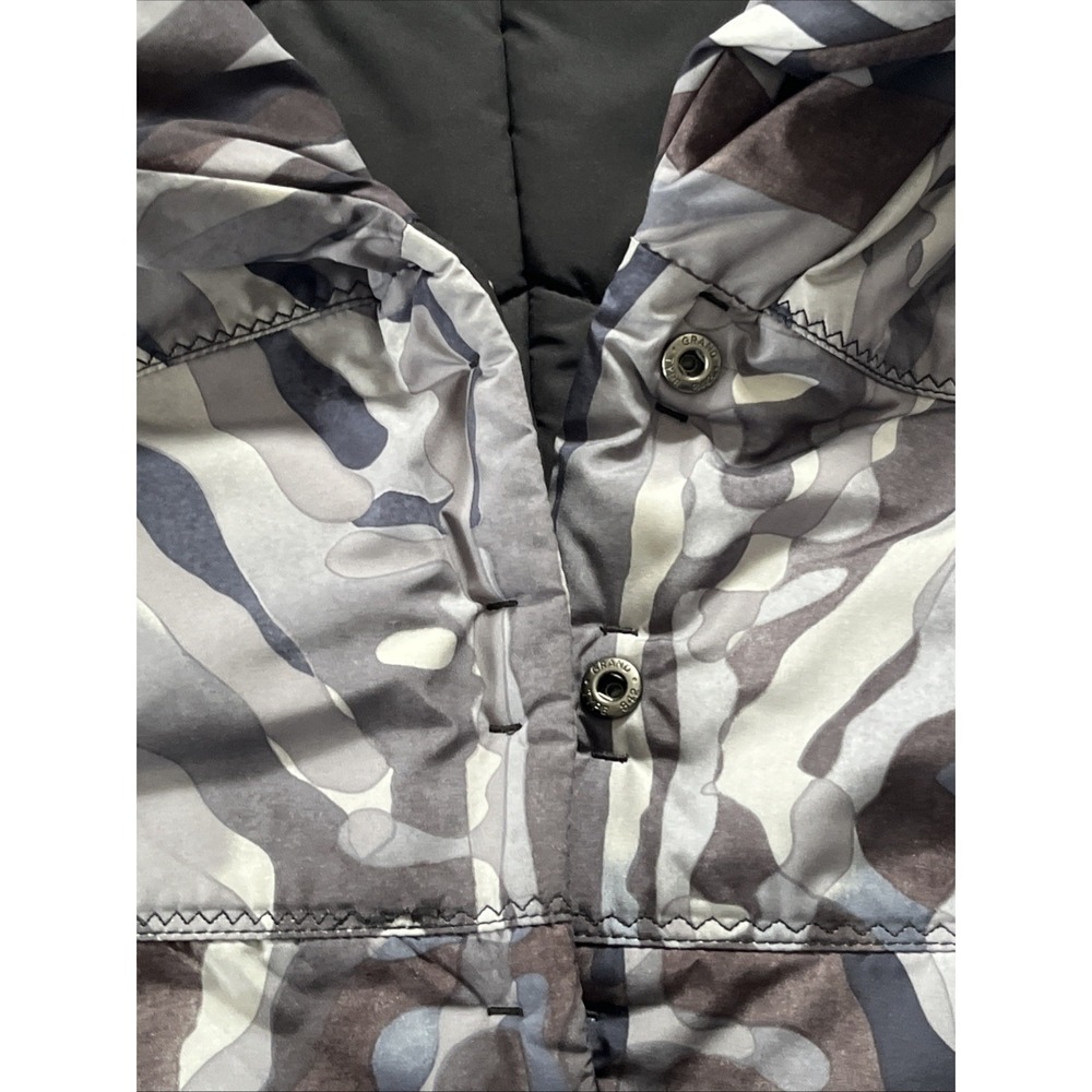 Elie Tahari Camo Puffer Quilted Vest Mock Collar Pockets Sz M Spring Evening - Picture 12 of 16
